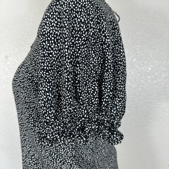 Other Stories Top Women Small EU 36 Coquette Black Ditzy Floral Milkmaid Cottage - Picture 8 of 16